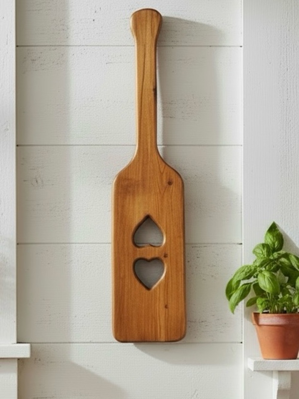 Vintage 28” Wood Butter Paddle Wall Hanging Mount Cottagecore Farmhouse Country